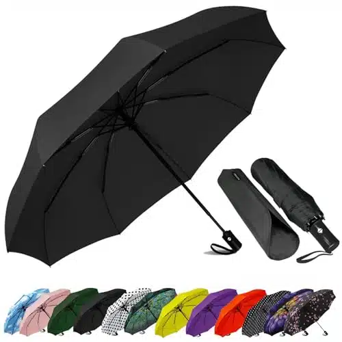 SIEPASA Windproof Travel Compact Umbrella Automatic Umbrellas for Rain Compact Folding Umbrella, Travel Umbrella Compact, Small Portable Windproof Umbrellas for Men Women Teen