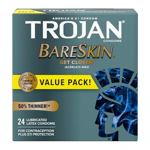 Trojan Bareskin Thin Premium Lubricated Condoms   Count