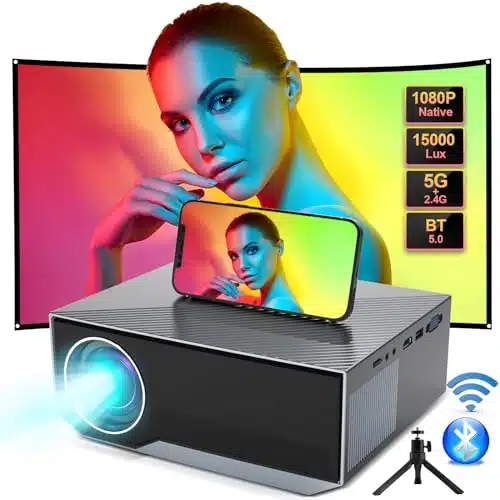 Upgraded Projector with Wifi and Bluetooth K, ZDK Outdoor Portable Projector Native P FHD L MAX , Mini Movie K Projector for Home IPhone Laptop Compatible with iOSAndroidTV St