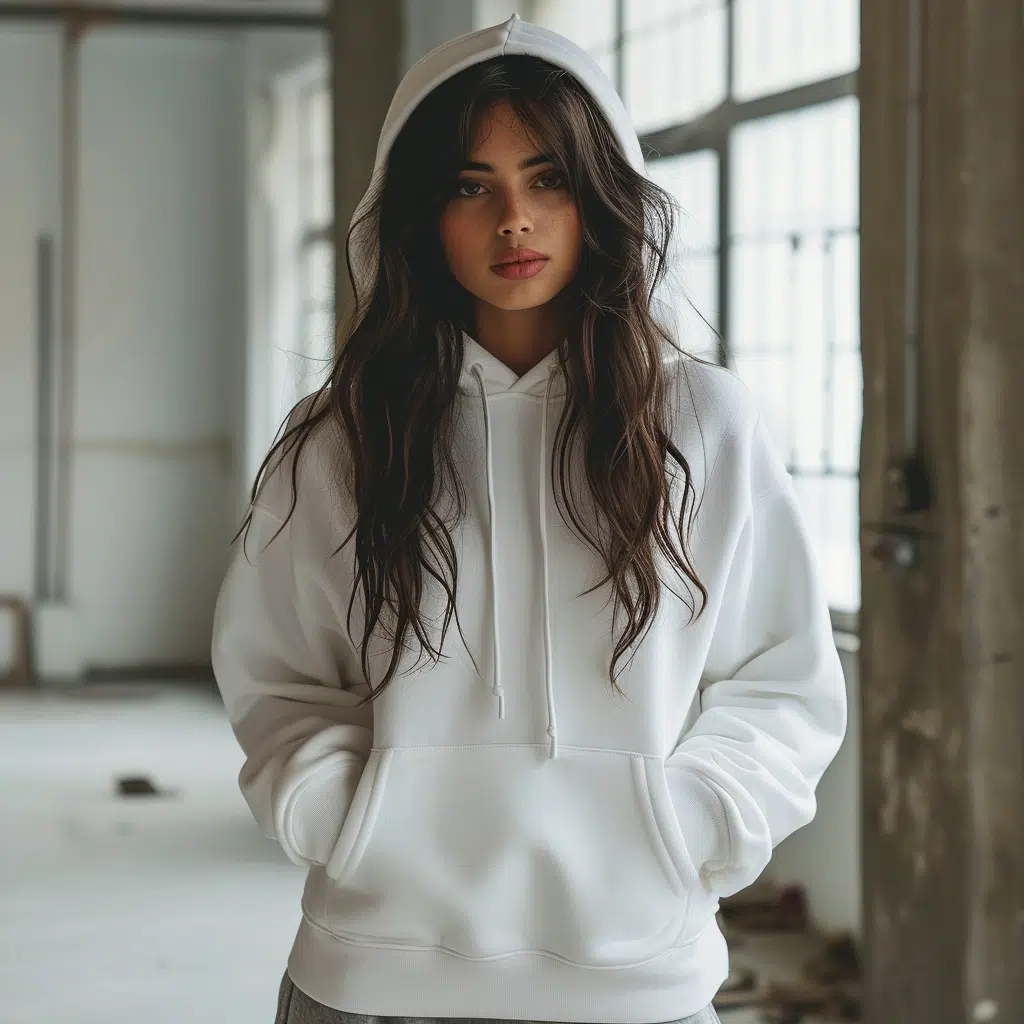 white hoodie