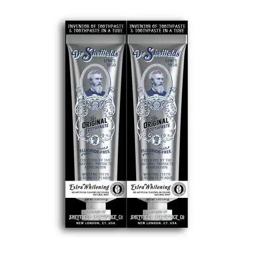 Dr. Sheffields Certified Natural Toothpaste (Extra Whitening)   Great Tasting, Fluoride Free ToothpasteFreshen Your Breath, Whiten Your Teeth, Reduce Plaque (Pack)