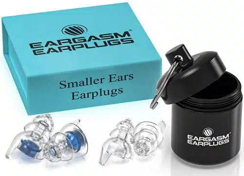 Eargasm Smaller Ears Earplugs for Concerts Musicians Motorcycles Noise Sensitivity Disorders and More! Two Different Sizes Included to Accommodate Smaller Ear Shapes! Blue