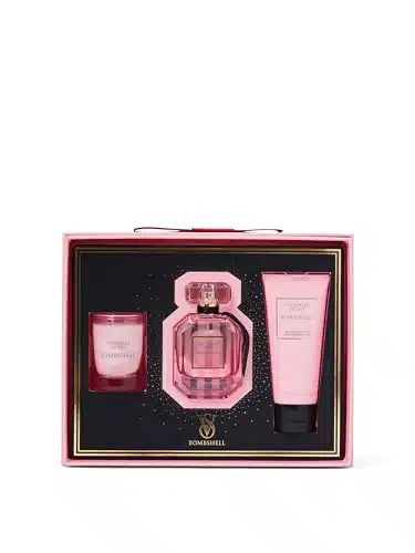 Victoria's Secret Bombshell Piece Luxe Fragrance Gift Set oz. Eau de Parfum, Travel Lotion, & Candle