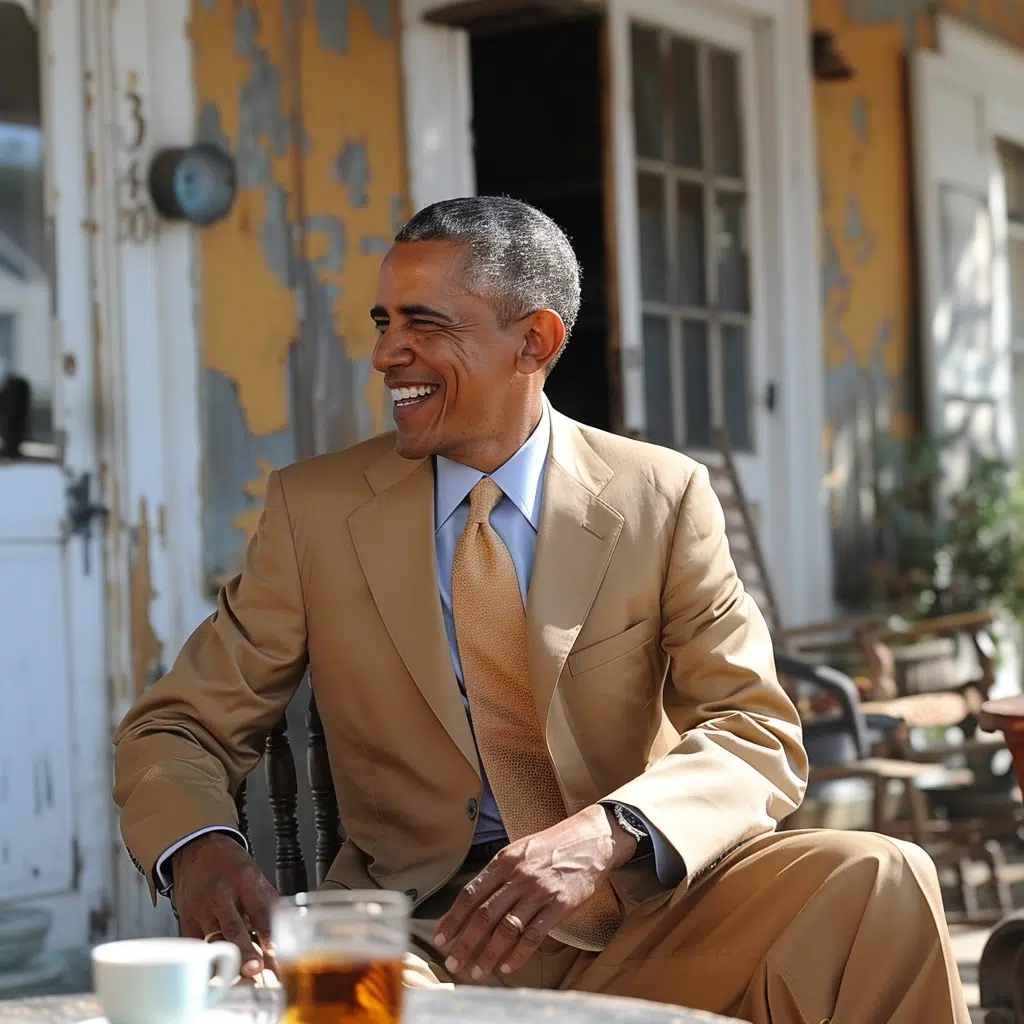 obama tan suit