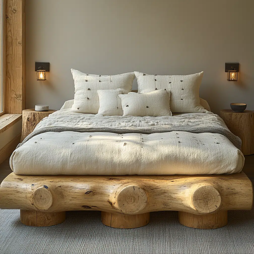 wooden bed frame