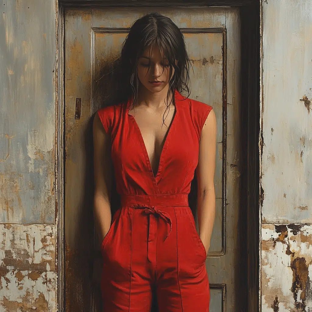 red jumpsuit