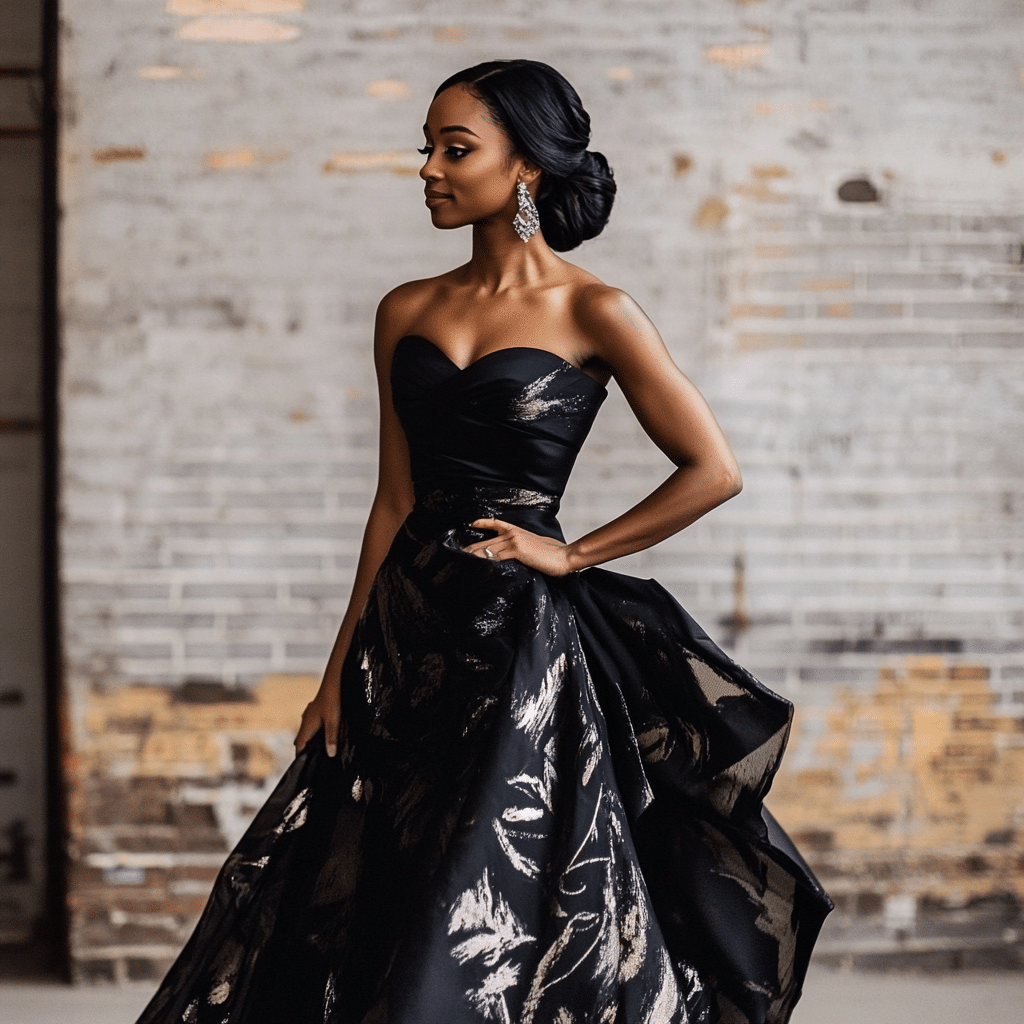 black wedding guest dress