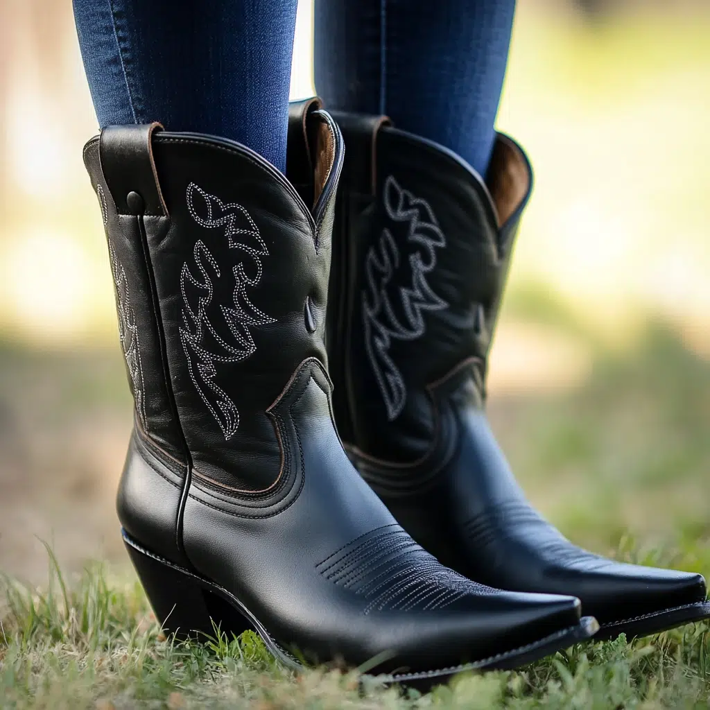 black cowgirl boots